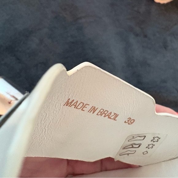 SOPHIA WEBSTER White Leather Pastel GEM Dad Sandals! Great gently used. 39 - Picture 8 of 10